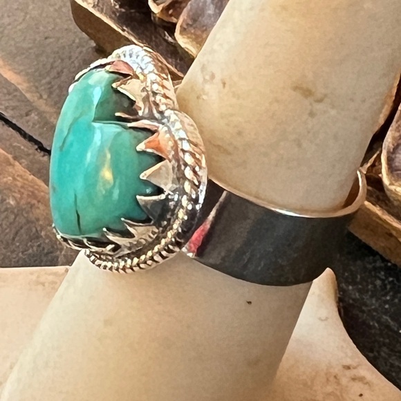 Kingman Turquoise Heart Ring Stamped 925 - Picture 3 of 6